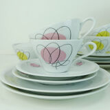 Mid century coffee crockery schirnding bavaria abstract decor in pastel colors 1950s