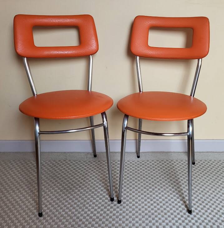 Set of vintage orange chairs