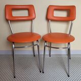 Set of vintage orange chairs