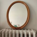 Vintage bamboo and rattan mirror