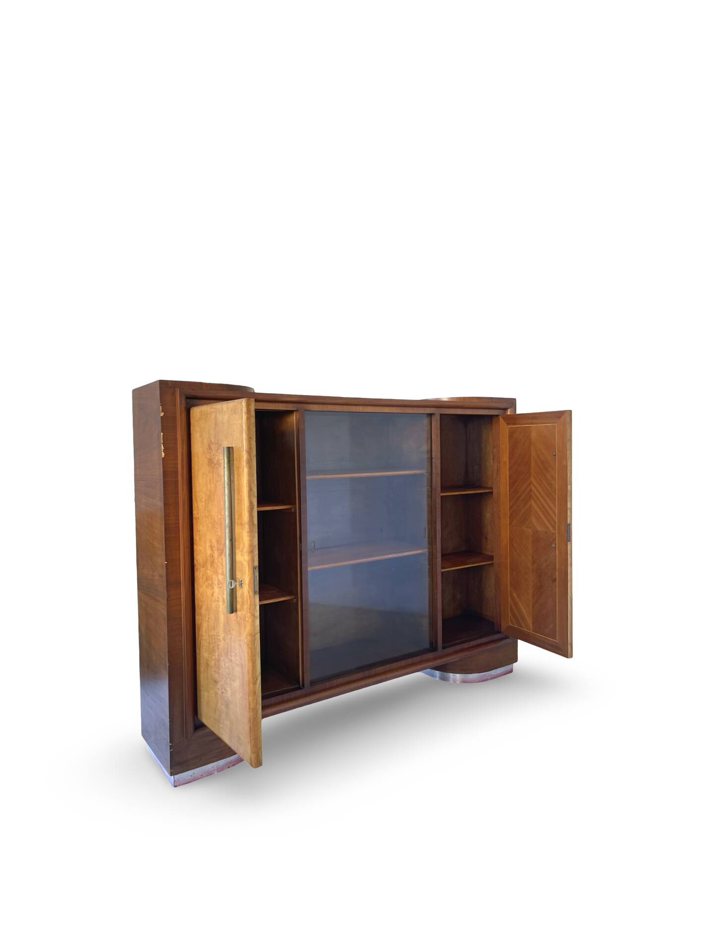Striking Art Deco birch wood sideboard