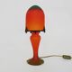 Lampe champignon en pâte de verre marmoréen orange vert. Artistar