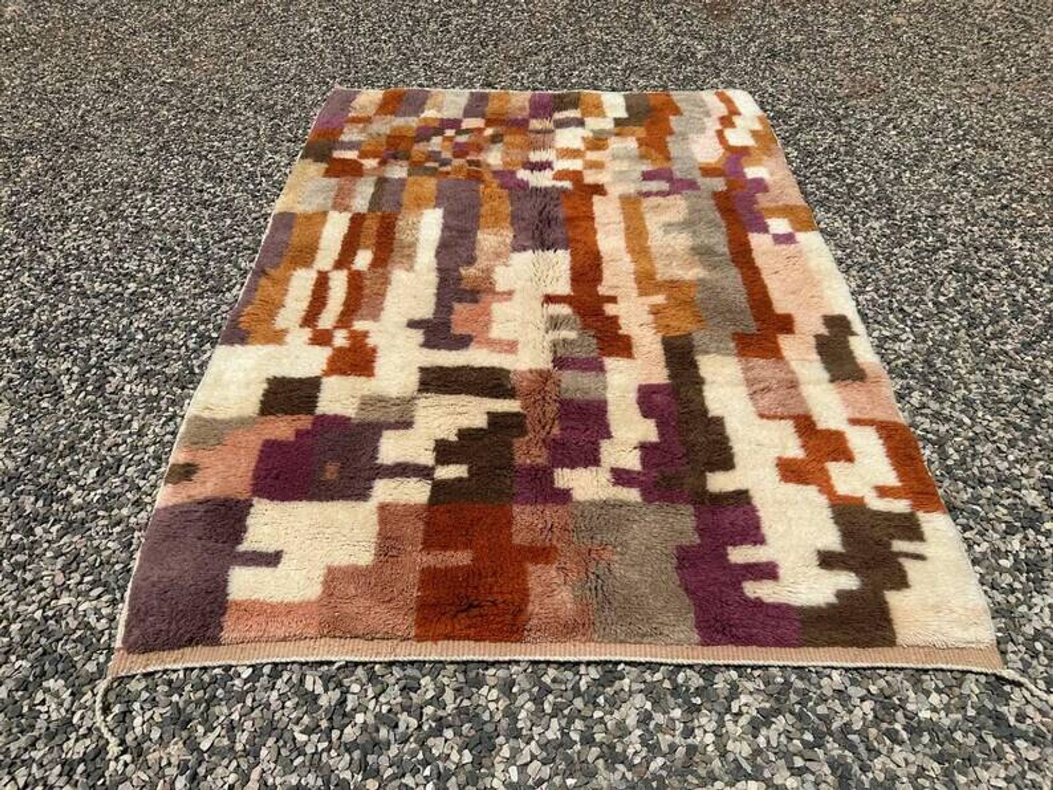 Multicoloured Moroccan Mrirt rug 300x200 cm – abstract geometric pattern