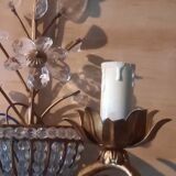 Pair of wall sconces in gilded bronze with 2 branches