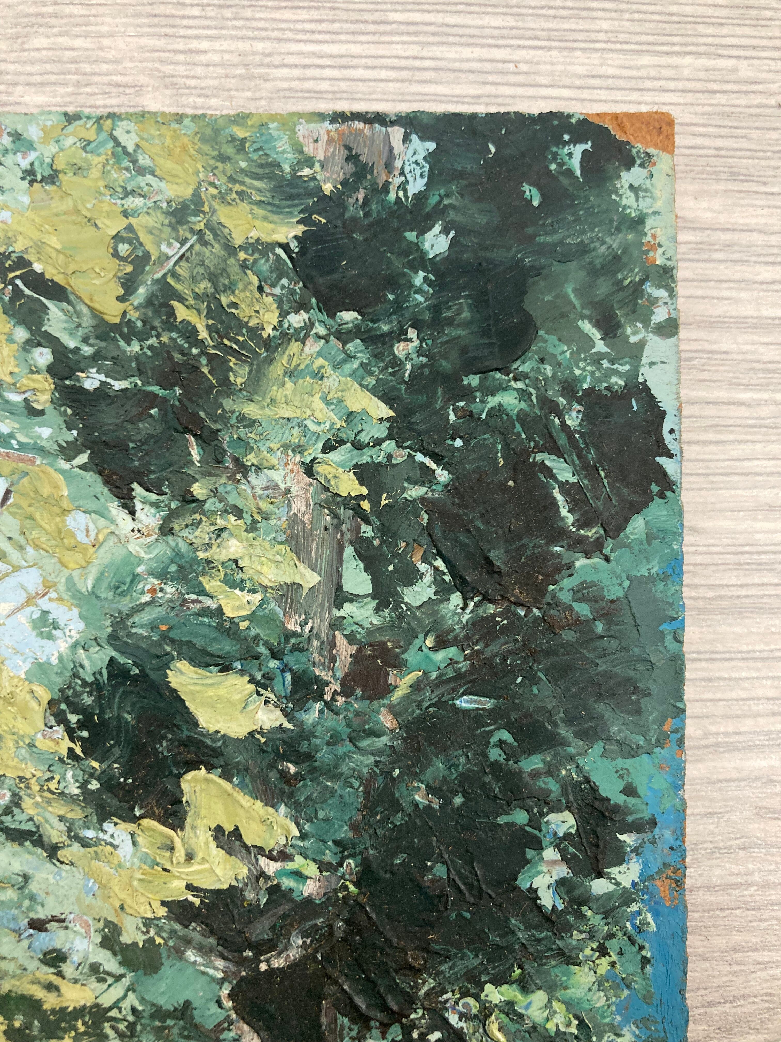 Oil on vintage panel