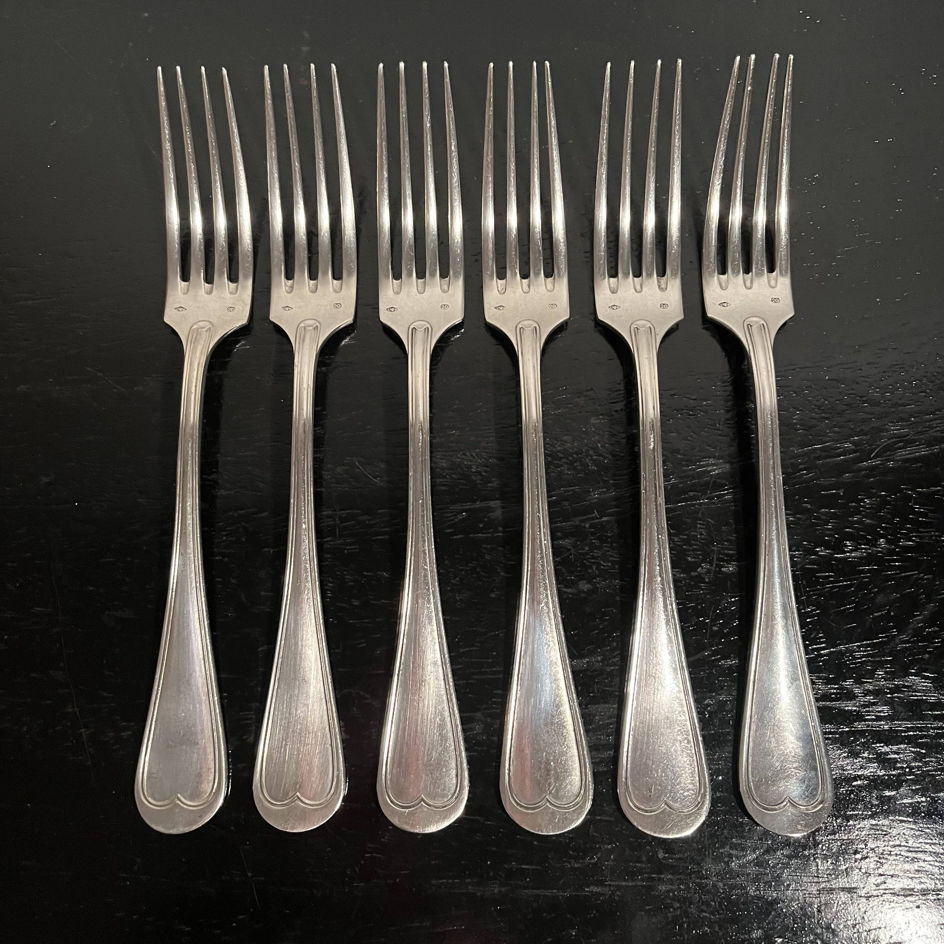 Silver-plated metal forks