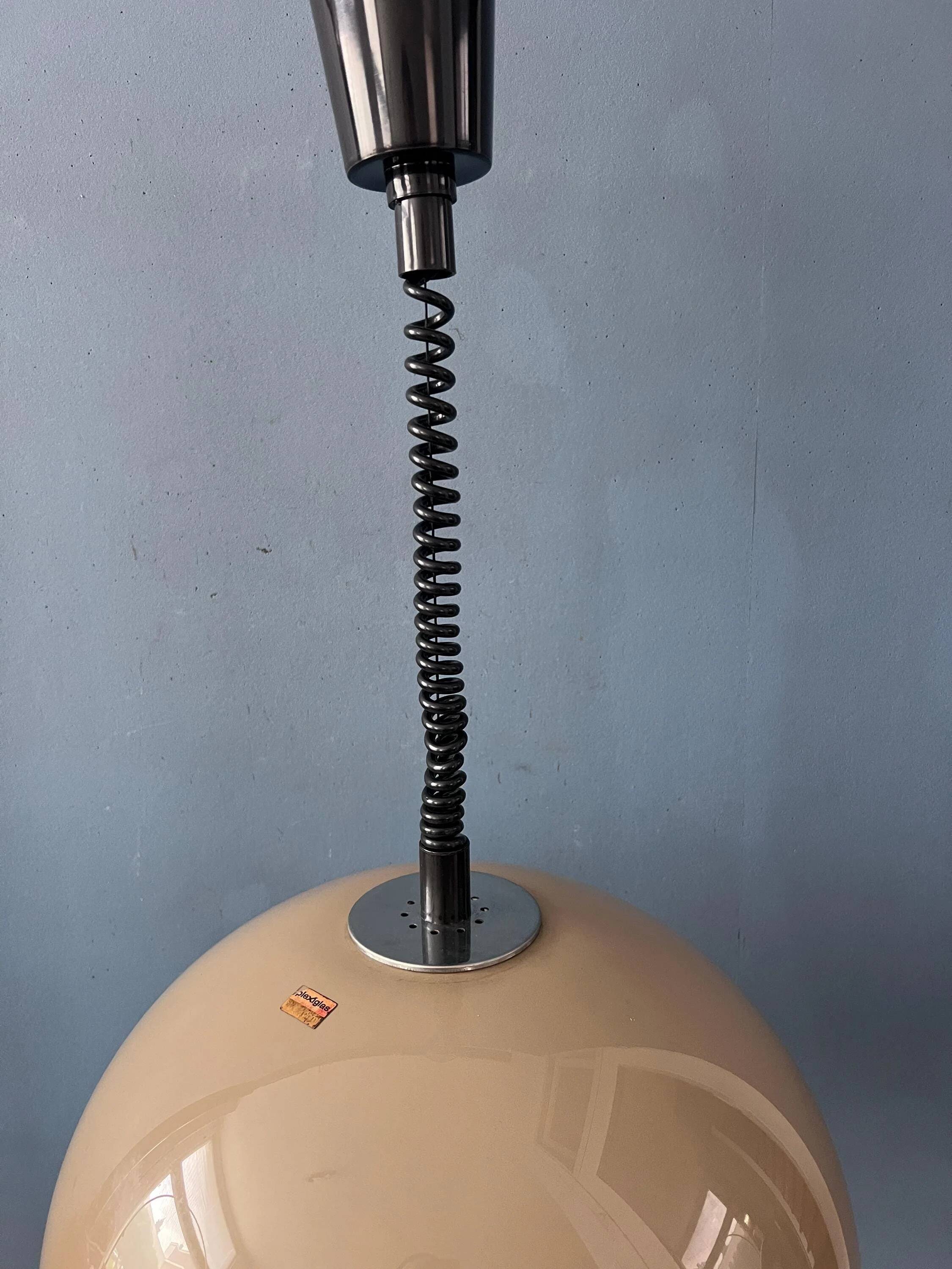 Vintage Space Age Dijkstra mushroom suspension, mid-century modern ceiling light.