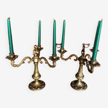 Pair of brass candlesticks