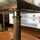 Marble and brass pull out tables