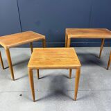 H.W. Klein. Bramin, three set tables/side tables, oak, 1960s, Denmark
