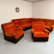 Canapé d angle vintage modulable orange design années 70 pop 