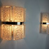 Pair of wall lamps by Kaiser Leuchten, frosted glass, Germany, 1960