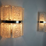 Pair of wall lamps by Kaiser Leuchten, frosted glass, Germany, 1960