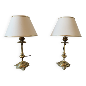 paire de lampes en laiton