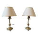Pair of lamps in solid gold-plated brass