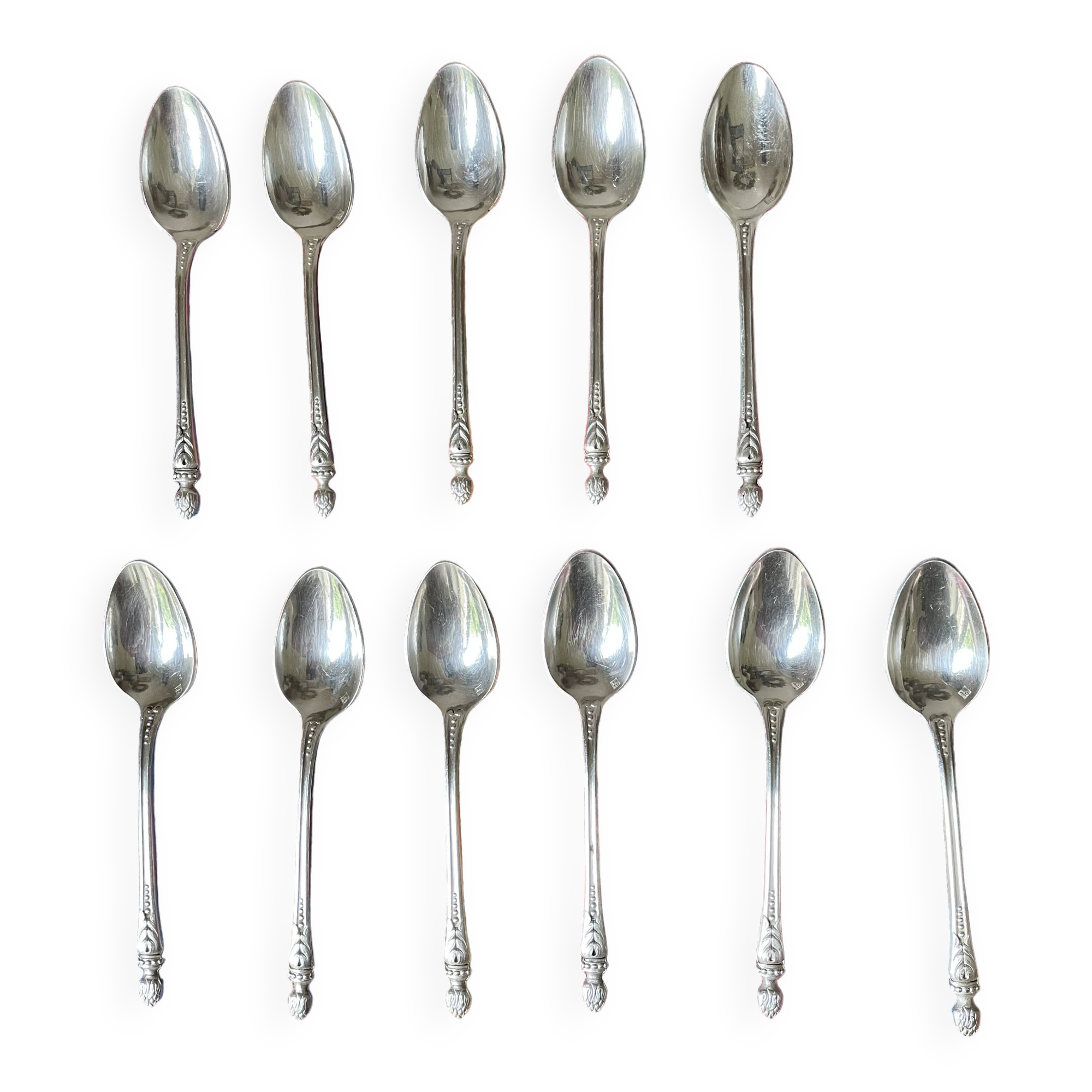 Apollo silver metal mocha spoons