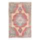 4x7 Orange Red Geometric Oriental Vintage Rug, 134x218Cm