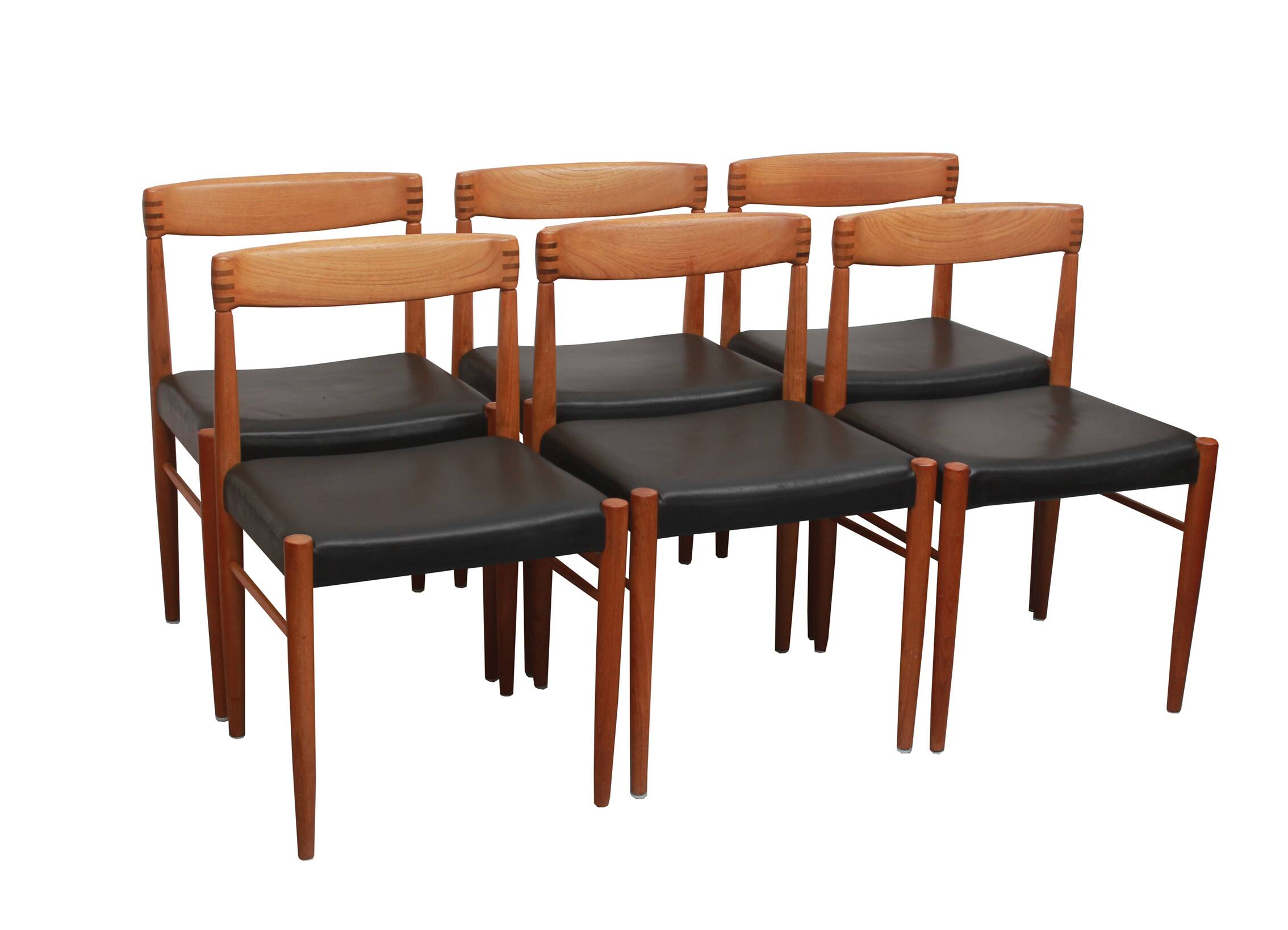 Set of 6 dining chairs teak, H.W. Klein for Bramin