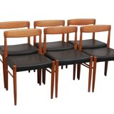 Set of 6 dining chairs teak, H.W. Klein for Bramin