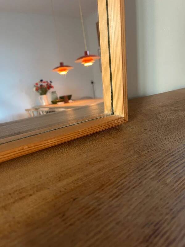 Danish vintage pine mirror - mid-century mirror