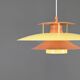 Vintage Danish metal pendant light in orange and yellow – 1970s