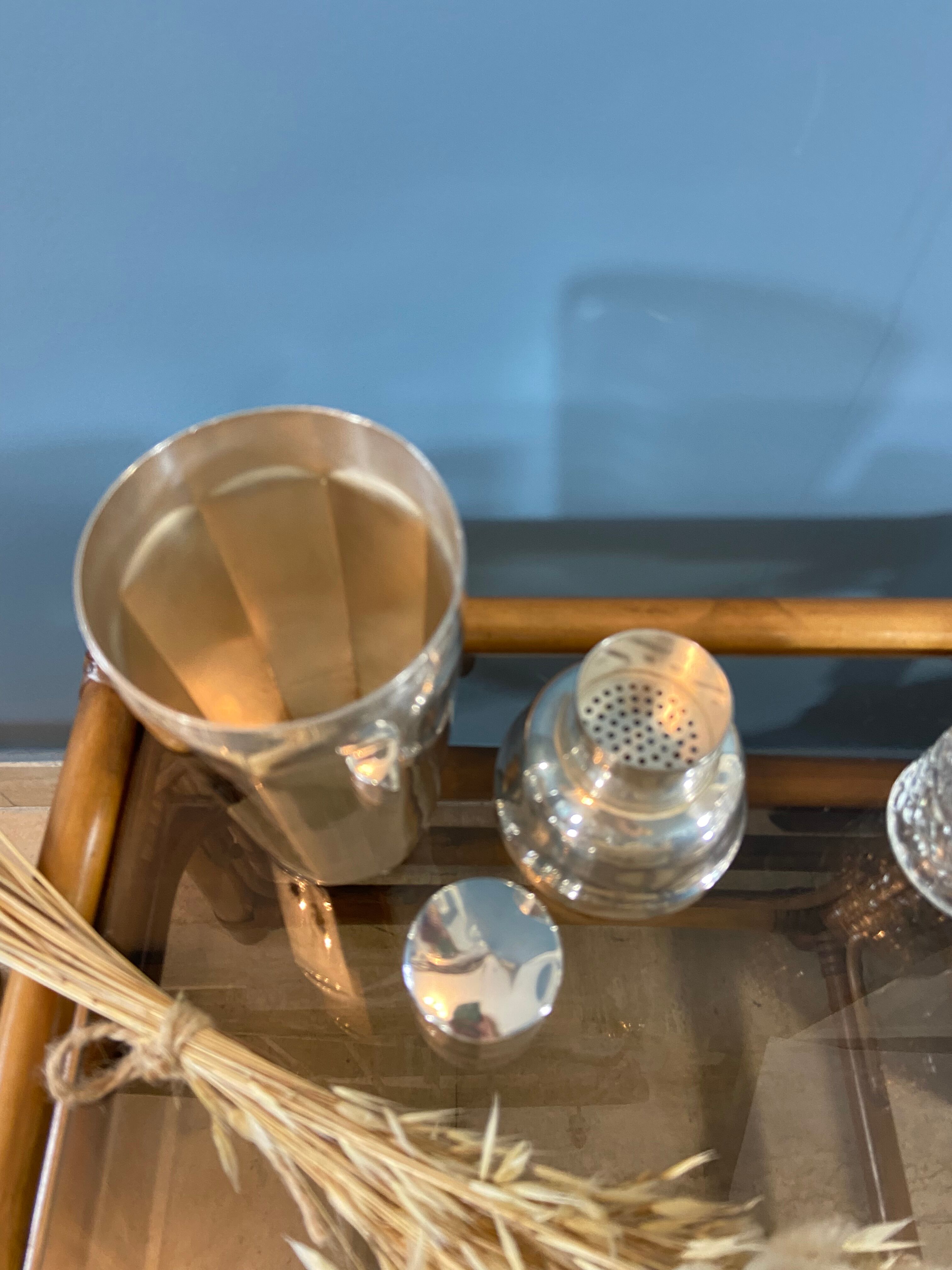 Vintage silver metal shaker