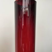 Large contemporary ruby red glass vase