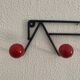 Vintage coat rack 1960 red balls 4 hooks - 44 x 13 cm