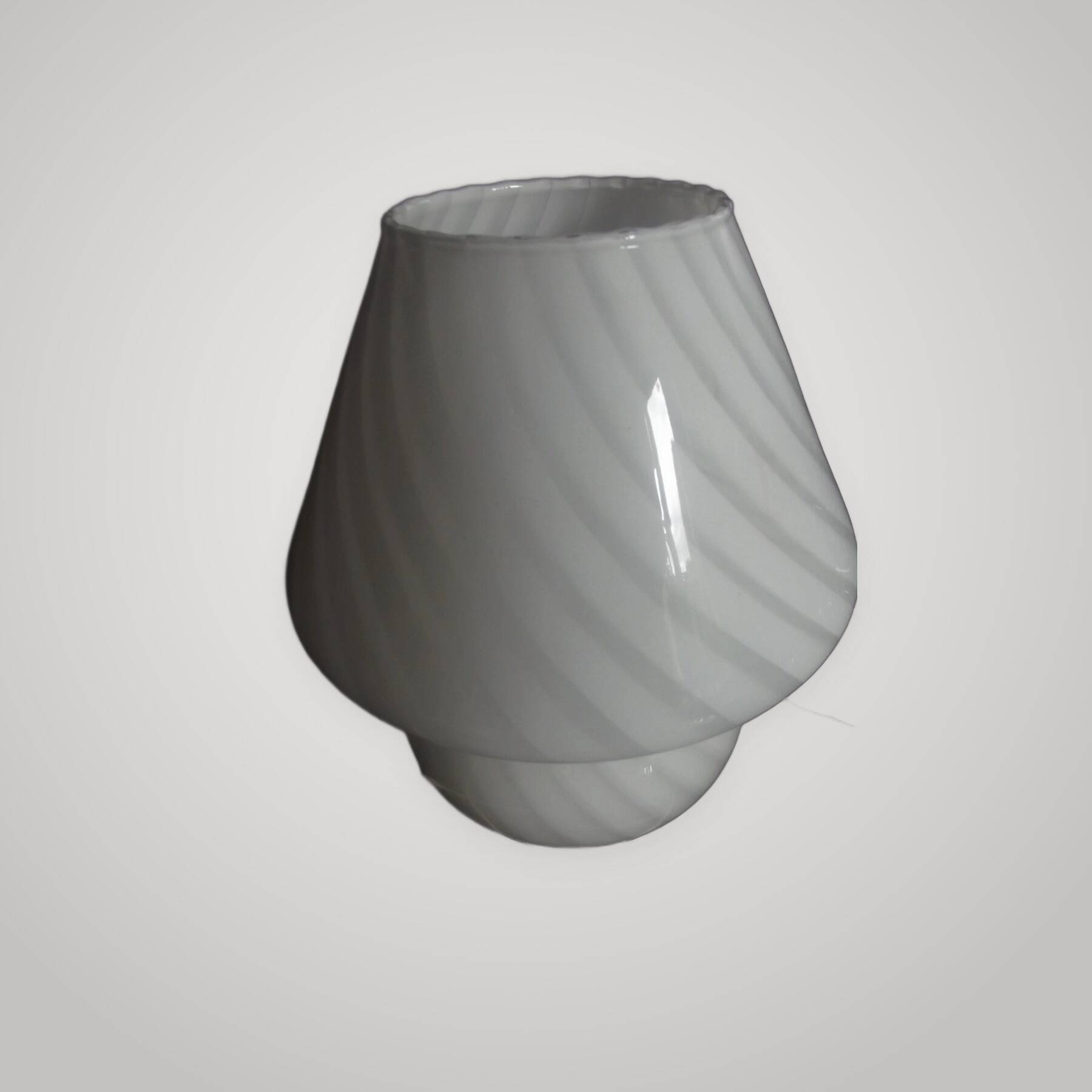 Venini lampe spirale champignon design vintage verre de murano swirl blanc