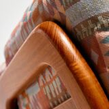 Three-seater teak sofa