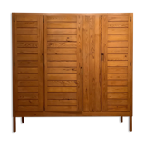 "Weekend" wardrobe in pine of the Landes by Pierre Gautier Delaye for Vergnères, France 1956