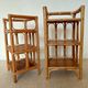 Pair of bedside tables/vintage bamboo and rattan accent furniture - 1970s