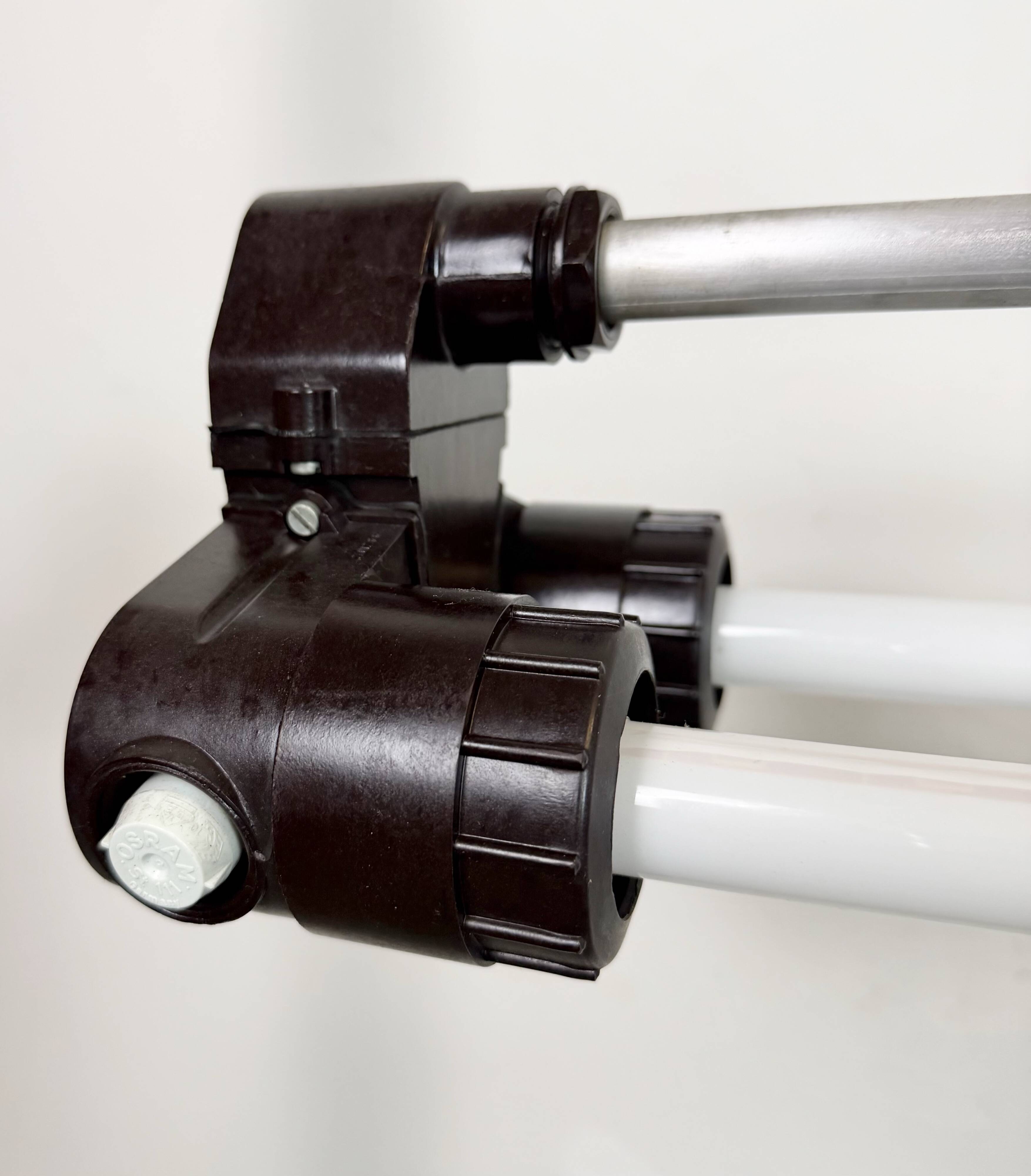 Industrial Grey Tube Light from Elektrosvit, 1970s