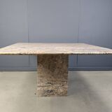 Vintage square granite dining table, 1970s