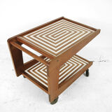 Cart bar teak with pattern maze 1960 s