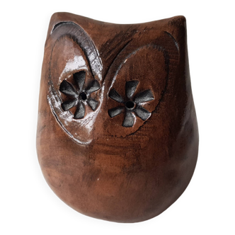 Ceramic owl sculpture, signed Nani in Aix in 1983