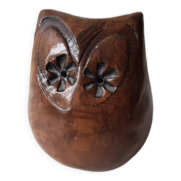 Sculpture Chouette ou hibou en céramique, signée Nani à Aix en 1983