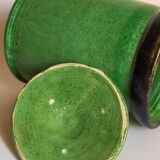 Sugar pot Vintage handmade varnishing pottery