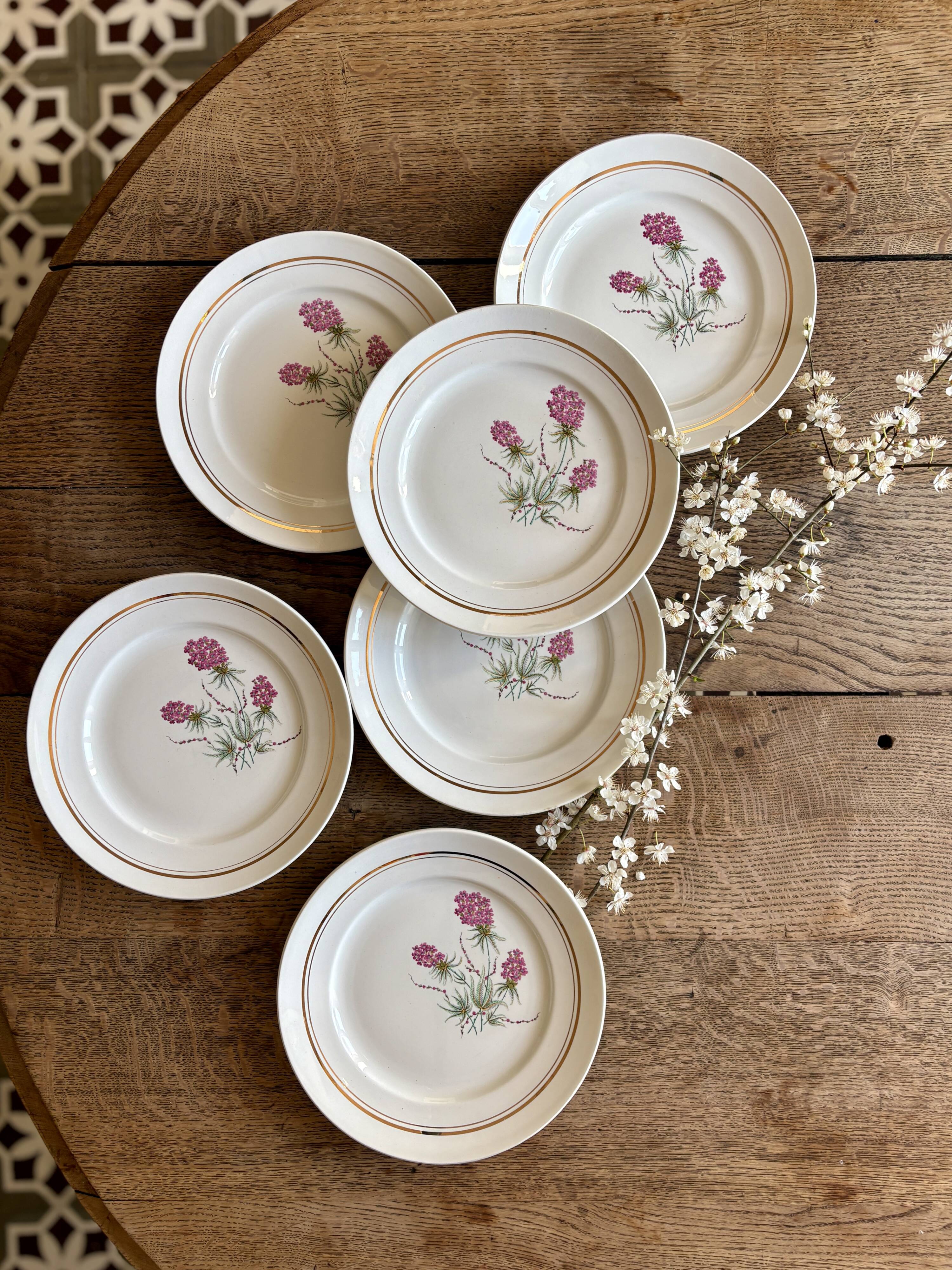 Set of 6 vintage dinner plates - Moulin des Loups