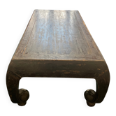 Large antique Chinese black table made of patinated solid wood.