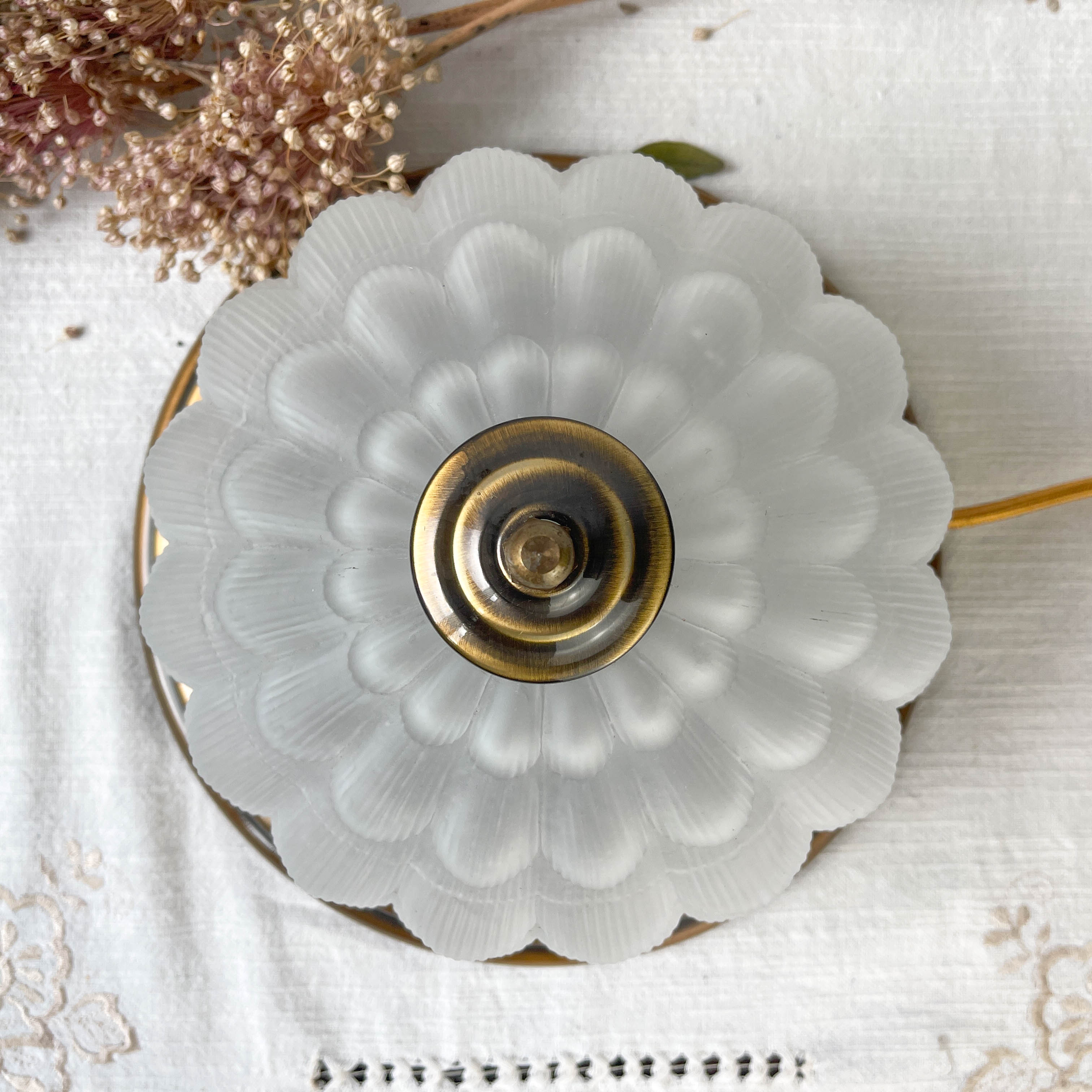 Vintage table lamp antique glass globe