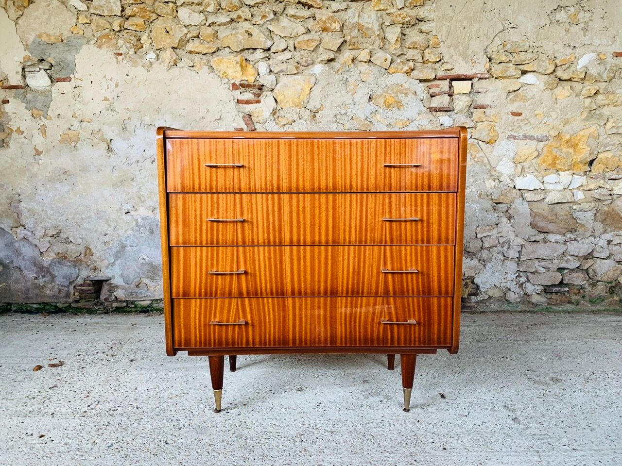 Vintage chest of drawers with 4 drawers by Capelle, circa 60's