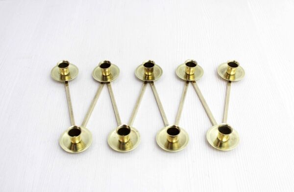 Bougeoir Margareta par Lars Holmström, bougeoir accordéon en laiton 1950