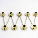 Margareta candle holder by Lars Holmström, brass accordion candle holder 1950