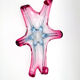 Large organic Murano sommerso bowl - Aquamarine blue and pink