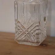 Vintage whisky carafe by Cristal d’Arques with geometric design and stopper – H 26 cm