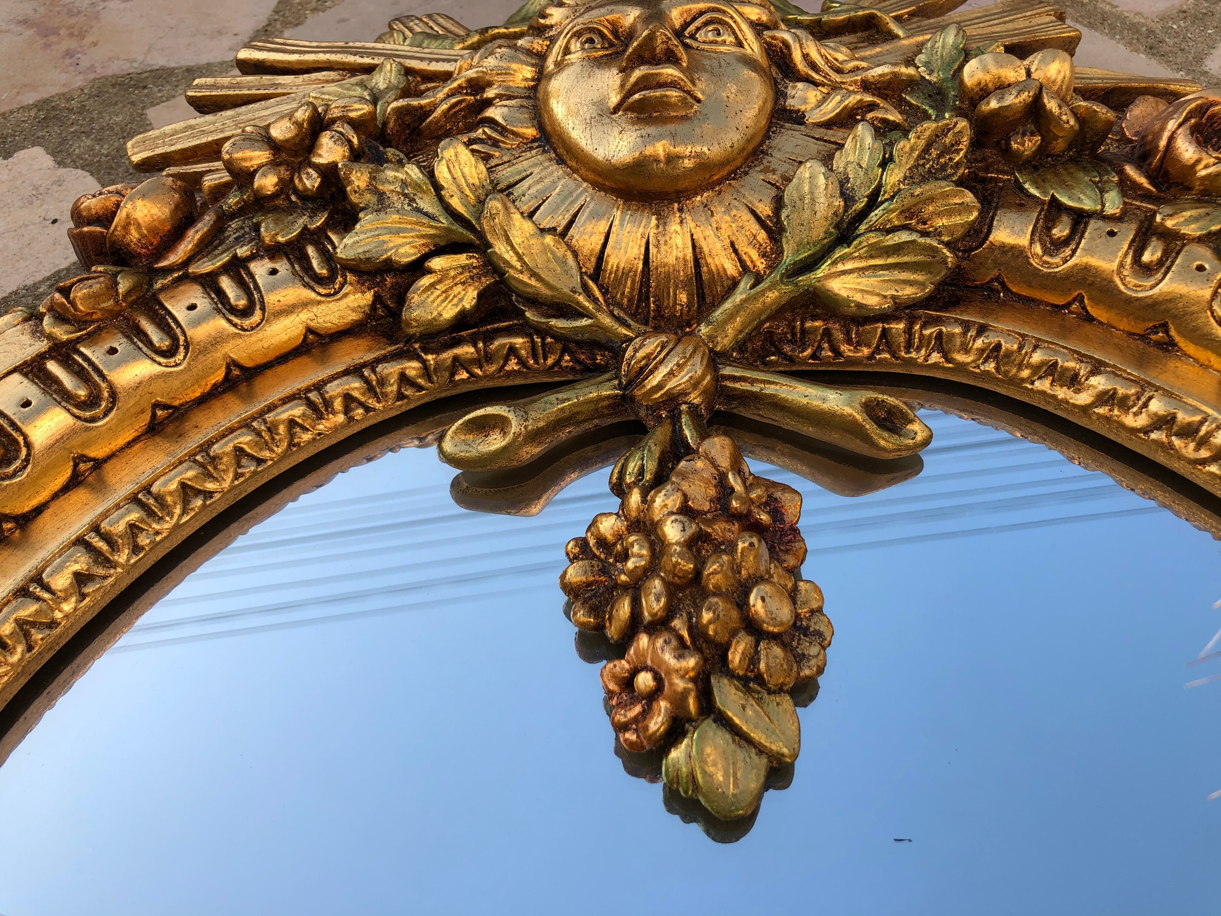 Gilded wooden mirror Regency style 54 x 95 cm