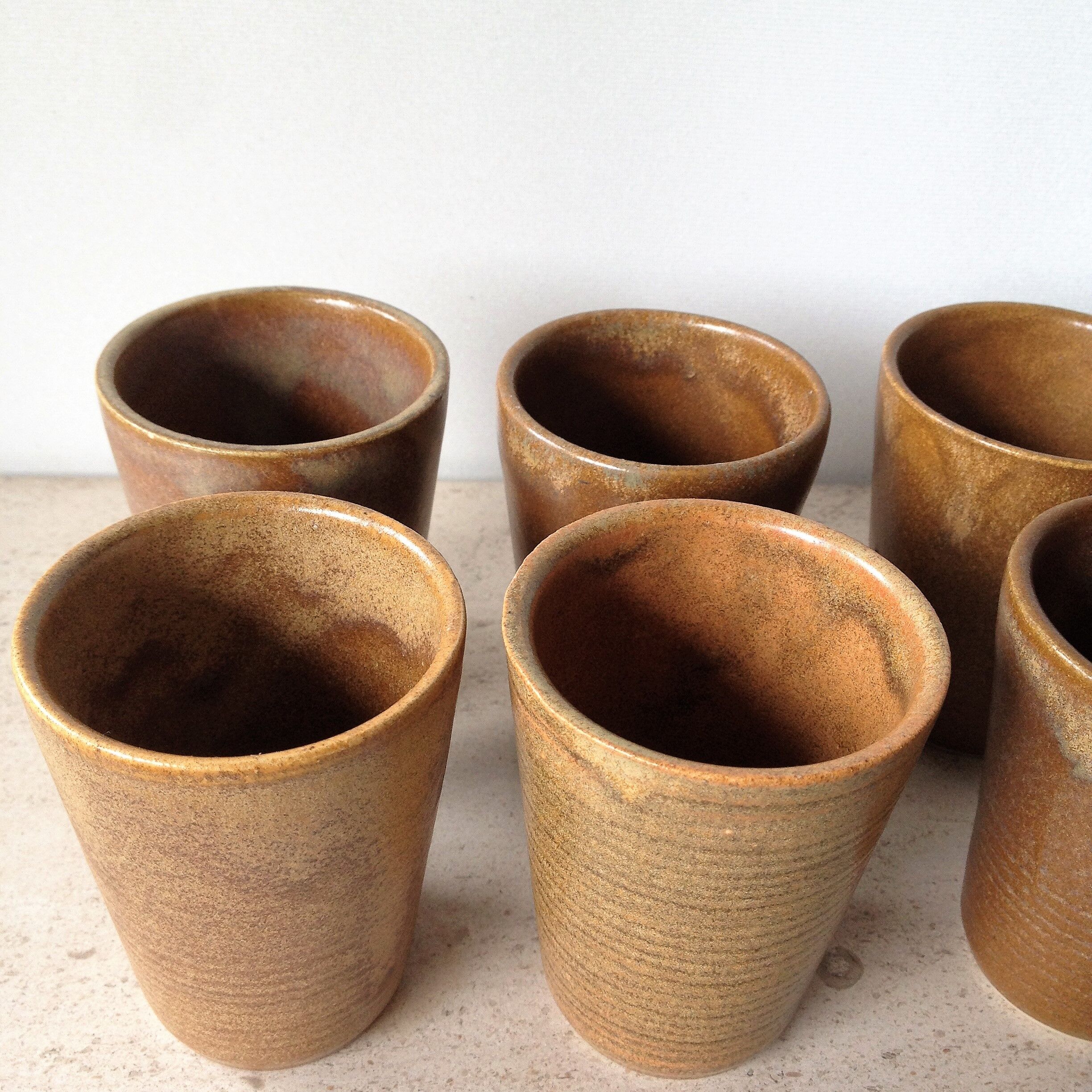 Set of 6 glasses in sandstone  Digoin