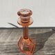 Bougeoir Rosaline verre rose art déco