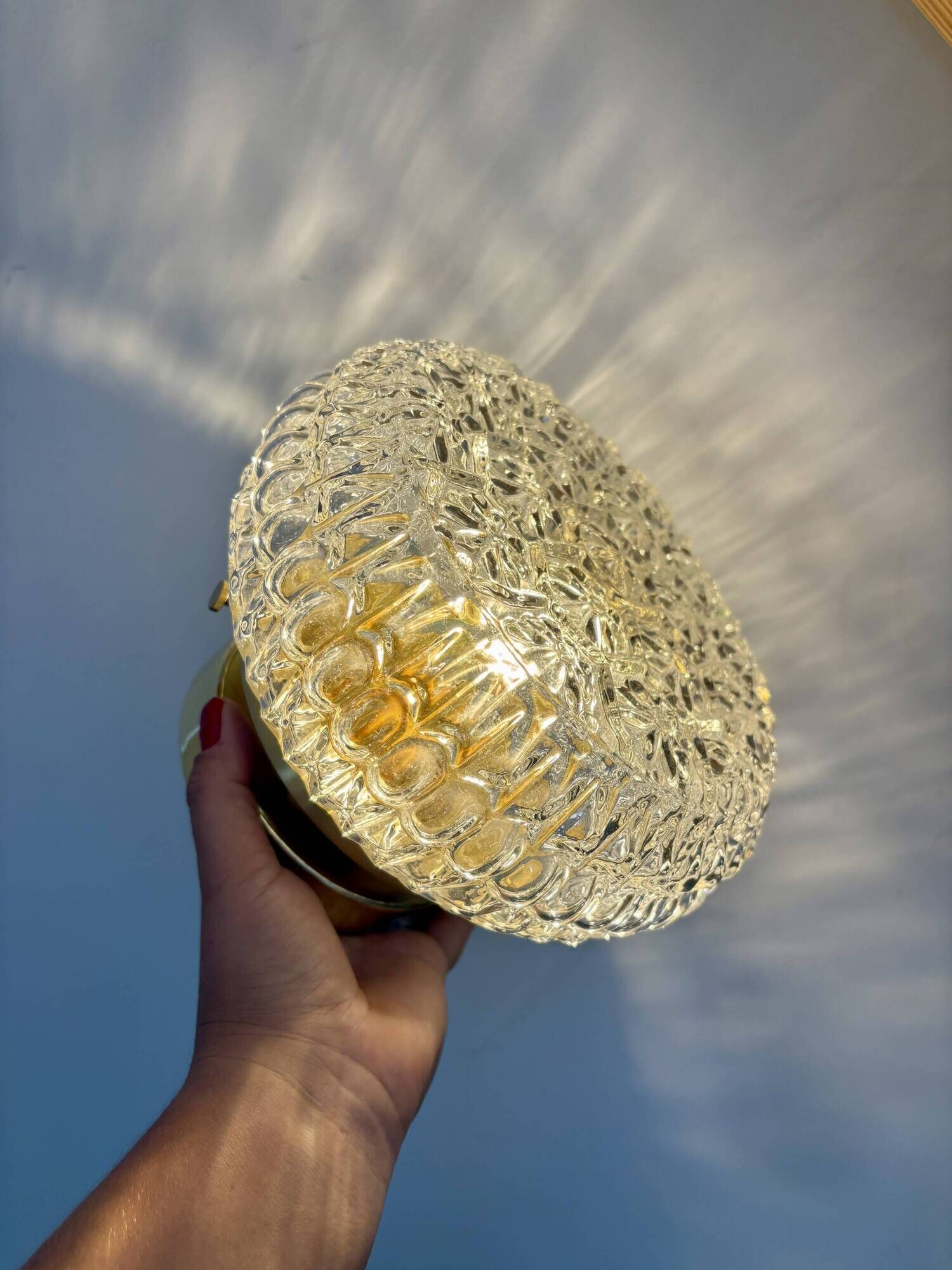 Vintage glass moulded globe wall or ceiling light (PLAFF1)